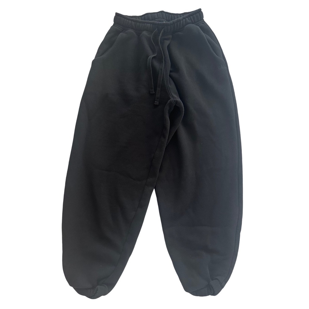 LSKD Womens Black Fleece Go-To Oversized Track Joggers Sweatpants XS